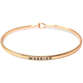 Inspirational Soul Sisters Message Engraved Thin Cuff Bangle Hook Bracelet (Soul Sisters-Rosegold, Brass)
