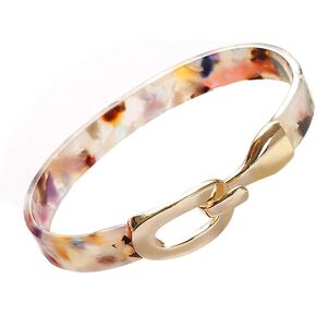 Tortoise Shell Open Cuff Bangle Bracelet Colorful Acrylic Resin Leopard Acetate Lucite Cuff Bracelet Hook Lightweight Statement Minimalist Jewelry for Women Girls