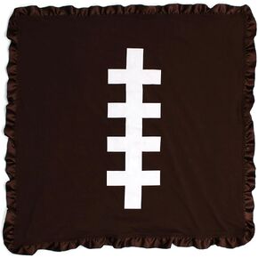 Dear Baby Gear Baby Blankets, Sports Football, Minky Brown, Ruffle