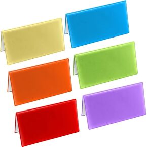 6 Pcs Vinyl Checkbook Cover Personal Top Tear Checkbook Cover Holder Vinyl Checkbook Holder Checkbook Case for Checks Women Men Use, 6 Colors
