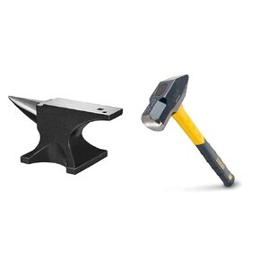 VEVOR Single Horn Anvil, 66Lbs Cast Steel Anvil, High Hardness Rugged Round Horn Anvil Blacksmith, with Round and Square Hole, Large Countertop and Stable Base, Metalsmith Tool for Bending and Shaping