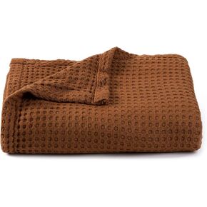 36" X 40" Inches Cooling Baby Waffle Weave Blanket, Ultra-soft Lightweight Receiving Blanket for Newborn, Breathable Comfortable Baby Swaddle Blanket for Boys and Girls(Caramel)