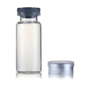 10 Pcs 10ml Glass Bottle,Sterile Transparent Vial,Seals Empty Vials, Lab Sample Vial, Empty Vials with Self Healing Injection Port,With Flip Off Aluminum Cap (9) B Package