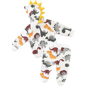 Baby Boys Hoodie and Pants Outfit Set Long Sleeve Spring Fall Sweatshirts Cotton Pullover Pant Sets for Children