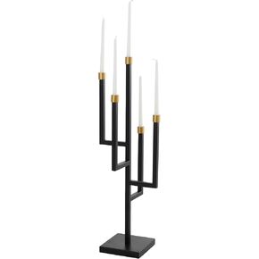 Deco 79 Resin Candelabra, 14" x 6" x 8", Cream