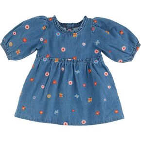 Mud Pie Baby Girls Children Denim Emb Toddler Dress