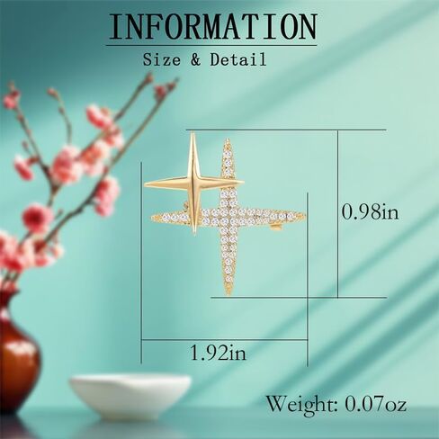 EMEGCY Star Brooches Pin Planet Brooch Airplane Rhinestone Brooch 18K Gold Plated Lapel Pin Birthday Gifts for Women Men in Kuwait