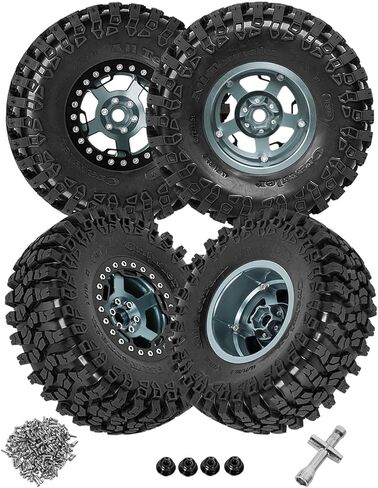 حافة عجلة خرز ألومنيوم 2.2 بوصة RC وإطارات 2.2 بوصة لكابرا AMG 6x6 محوري 1/10 SCX10 TRX4 Redcat Gen8 Redcat Everest Gen 7 Pro RC Crawler (4 قطع أحمر) in Kuwait