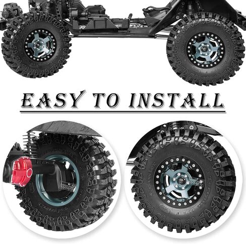 حافة عجلة خرز ألومنيوم 2.2 بوصة RC وإطارات 2.2 بوصة لكابرا AMG 6x6 محوري 1/10 SCX10 TRX4 Redcat Gen8 Redcat Everest Gen 7 Pro RC Crawler (4 قطع أحمر) in Kuwait