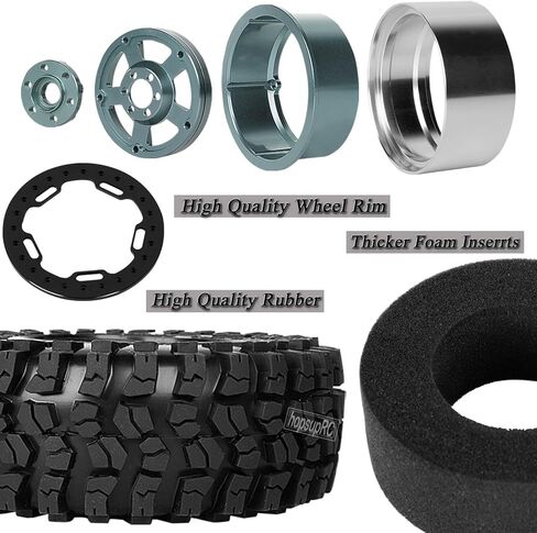 حافة عجلة خرز ألومنيوم 2.2 بوصة RC وإطارات 2.2 بوصة لكابرا AMG 6x6 محوري 1/10 SCX10 TRX4 Redcat Gen8 Redcat Everest Gen 7 Pro RC Crawler (4 قطع أحمر) in Kuwait