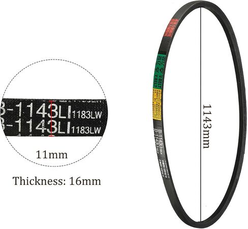 B-1092 Rubber V-Belts - [1092 mm Inner Girth] Wrapped B Section Industrial Power Drive Belt for Transmission Use, 16mm Width 11mm Thick in Saudi Arabia