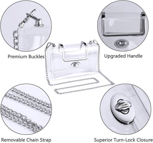 حقائب كتف شفافة بمقبض شفاف من MOETYANG، حقائب كتف كروسبودي معتمدة من الاستاد in Kuwait