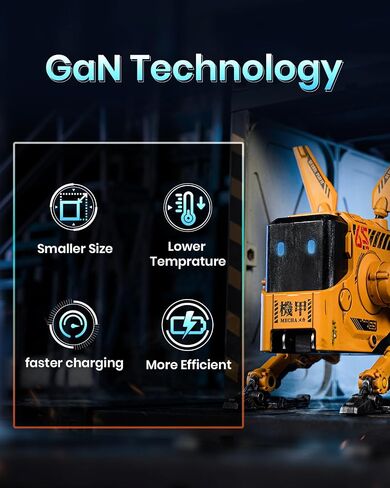شاحن USB C بقدرة 65 وات، كتلة شاحن سريع GravaStar Alpha65 Robot GaN، محول طاقة 3 منافذ، شاحن حائط قابل للطي لجهاز MacBook Pro/Air، iPad Pro، Galaxy S23، XPS 13، Note 20/10+، iPhone 15/Pro، Steam Deck in Kuwait