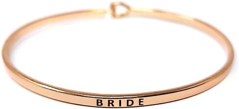 Wedding Inspirational Message Engraved Thin Bangle Hook Bracelet in Kuwait