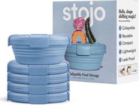 وعاء STOJO القابل للطي - مجموعات غير شفافة - وعاء سيليكون قابل لإعادة الاستخدام (3، كشمير) in Kuwait