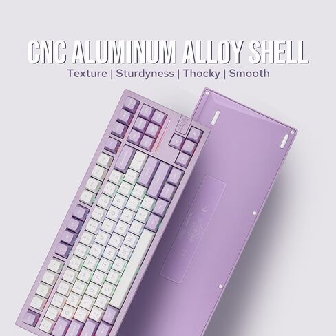 EPOMAKER x Feker Galaxy80 Gaming Keyboard, Aluminum Alloy Wireless Mechanical Keyboard, BT5.0/2.4G/USB-C Gasket-Mounted Keyboard, Hot Swappable, NKRO Creamy Keyboard (Black, Marble White Switch) in Kuwait