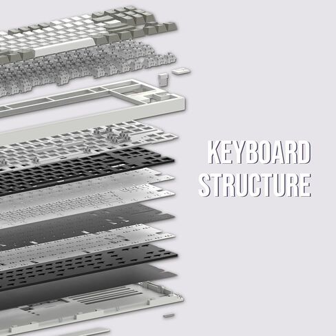 EPOMAKER x Feker Galaxy80 Gaming Keyboard, Aluminum Alloy Wireless Mechanical Keyboard, BT5.0/2.4G/USB-C Gasket-Mounted Keyboard, Hot Swappable, NKRO Creamy Keyboard (Black, Marble White Switch) in Kuwait