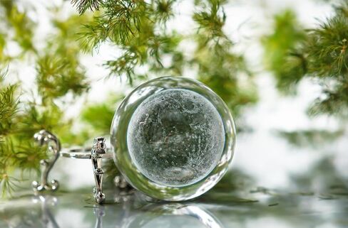 H&D HYALINE & DORA 60mm(2.3inch) Moon Crystal Ball Paperweight 3D Laser Engraved Quartz Glass Ball with Stand Sphere Table Decor Crafts in Kuwait