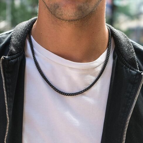 Metro Jewelry 22 to 24 Inches Long Thick Foxtail Chain Necklace and Bracelet Set for Men in Stainless Steel with Yellow Gold, Antique or Black Ion Plating 4 mm Wide Jewelry Set in Saudi Arabia