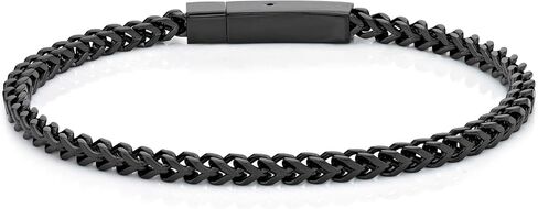 Metro Jewelry 22 to 24 Inches Long Thick Foxtail Chain Necklace and Bracelet Set for Men in Stainless Steel with Yellow Gold, Antique or Black Ion Plating 4 mm Wide Jewelry Set in Saudi Arabia