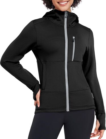 سترة جري نسائية شتوية خفيفة الوزن من الصوف الدافئ من Little Donkey Andy تسمح بالتهوية، سترة حرارية للتنزه سيرًا على الأقدام in Kuwait