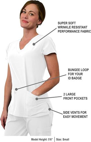 Green Town Women's Jogger Scrub Set Medical Nursing GT 4FLEX Top and Pant Solid Colors and Prints in Kuwait