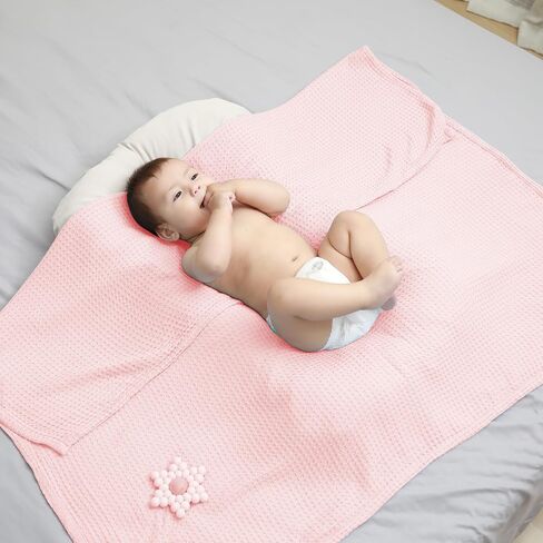 36" X 40" Inches Cooling Baby Waffle Weave Blanket, Ultra-soft Lightweight Receiving Blanket for Newborn, Breathable Comfortable Baby Swaddle Blanket for Boys and Girls(Caramel) in Saudi Arabia