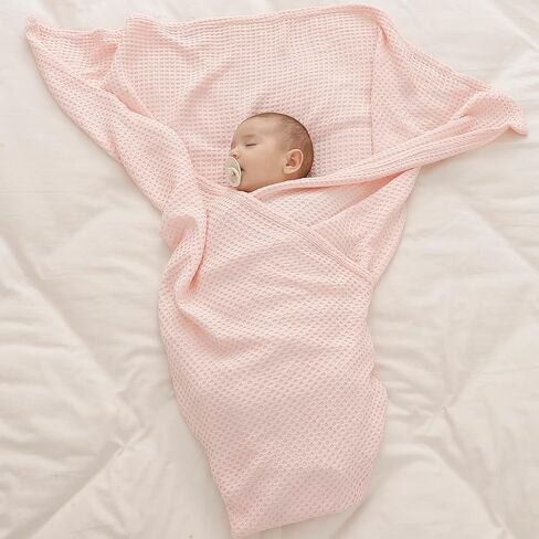 36" X 40" Inches Cooling Baby Waffle Weave Blanket, Ultra-soft Lightweight Receiving Blanket for Newborn, Breathable Comfortable Baby Swaddle Blanket for Boys and Girls(Caramel) in Saudi Arabia