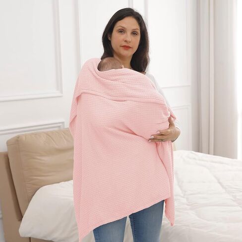 36" X 40" Inches Cooling Baby Waffle Weave Blanket, Ultra-soft Lightweight Receiving Blanket for Newborn, Breathable Comfortable Baby Swaddle Blanket for Boys and Girls(Caramel) in Saudi Arabia
