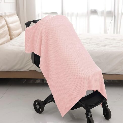 36" X 40" Inches Cooling Baby Waffle Weave Blanket, Ultra-soft Lightweight Receiving Blanket for Newborn, Breathable Comfortable Baby Swaddle Blanket for Boys and Girls(Caramel) in Saudi Arabia