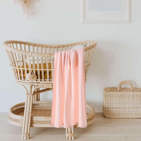 36" X 40" Inches Cooling Baby Waffle Weave Blanket, Ultra-soft Lightweight Receiving Blanket for Newborn, Breathable Comfortable Baby Swaddle Blanket for Boys and Girls(Caramel) in Saudi Arabia
