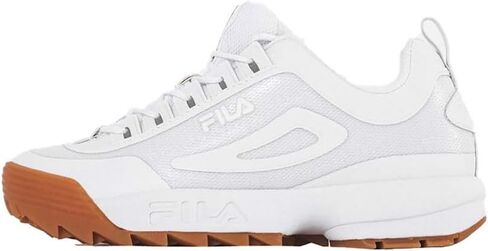 Fila Men's Disruptor II No-Sew Sneakers White/White/Gum 7.5 in Saudi Arabia