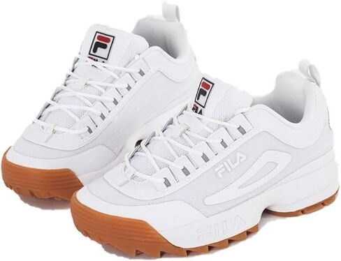 Fila Men's Disruptor II No-Sew Sneakers White/White/Gum 7.5 in Saudi Arabia