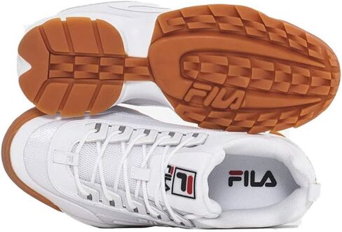 Fila Men's Disruptor II No-Sew Sneakers White/White/Gum 7.5 in Saudi Arabia