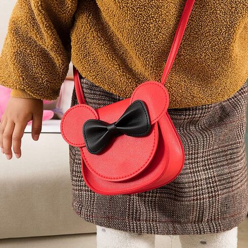 Little Girls Mini Crossbody Shoulder Bag Coin Purse Handbag with Cute Mouse Ear Bowknot in Kuwait