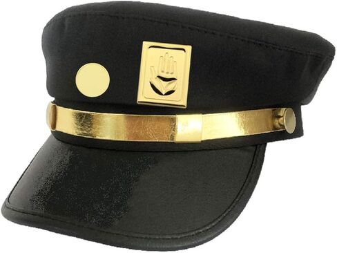 Cosplay Real Type JoJo's Bizarre Adventure Cosplay Metal Badge Jotaro Hat Adjustable Cap in Saudi Arabia