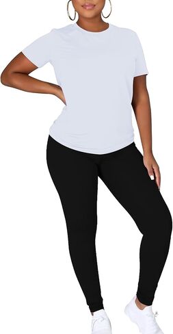 TOPONSKY Women Two Piece Workout Outfits Sports Long-Pants & Short-Top Sets in Kuwait