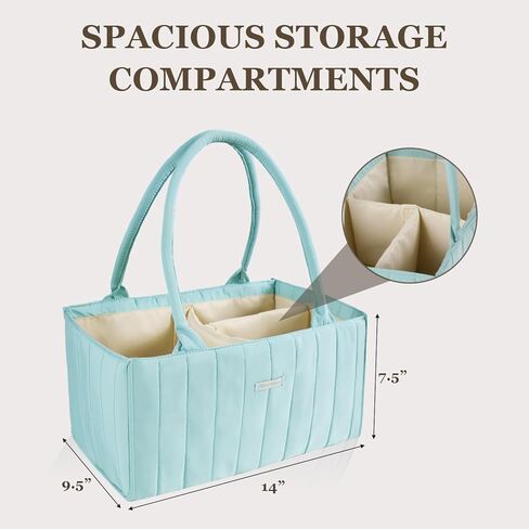 منظم علبة حفاضات الأطفال من كلير وورلد، سلة تخزين الحضانة، هدية لاستحمام الطفل، منظم علبة السيارة، منظم تخزين الطفل للحفاضات ومستلزمات الأطفال حديثي الولادة، أخضر شاحب in Kuwait