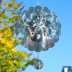 J-Fly 3D Eagle Wind Spinner Outdoor 12 Inch, Wind Chimes for Outside,Memorial Wind Chimes,Garden,Lawn Ornaments,Sun Catchers Indoor Window,Pinwheels for Yard and Garden,Wind Spinner for Mother Gift.