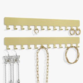 bussdis Necklace Holder Hanging Jewelry Organizer - Jewelry Organizer for Necklace, Self-Adhesive Necklace Organizer, Wall Jewelry Organizer,2 Pack, Black