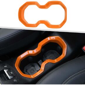Jimen Compatible with Jeep Renegade 2015-2023, Front Cup Holder Cover Trim Frame (Carbon Fiber)