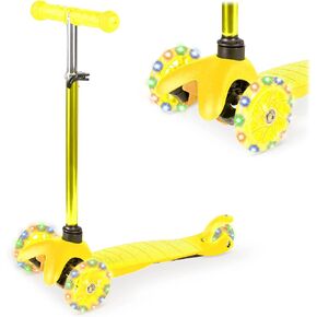 Best Choice Products Kids Mini Kick Scooter Toy w/Light-Up Wheels, Height Adjustable T-Bar, Foot Break - Blue