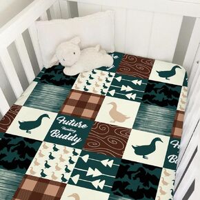 Duck Hunting Baby Crib Sheets 52''x28'' Mallard Ducks Snug Fitted Crib Mattress Cover for Boy Girl Wild Ducks Camouflage Soft Baby Bed Sheets for Standard Crib and Toddler Mattress