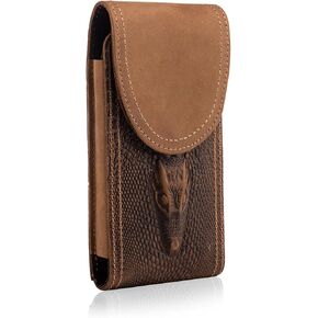 Hengwin Cell Phone Holster Fits for iPhone 15 Pro Max 14 Plus 13 Pro Max 12 Pro Max 8 Plus Samsung Galaxy S24 Ultra S23 Ultra S22 Ultra A14 A54 A53 5G A34 Pouch Case with Belt Clip Belt Holder (Brown)
