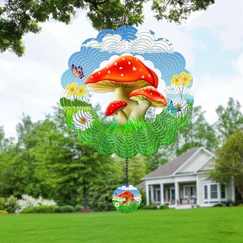 ديكور معلق في الهواء الطلق، ديكور حديقة خارجي، دوارات الرياح في الهواء الطلق الملونة بالون الهواء الساخن ديكور معلق، زخارف فنية ساحة حركية، هدايا فريدة للنساء - منطاد الهواء الساخن باللون الرمادي المصفر in Kuwait
