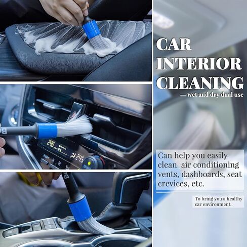 5 قطع من فرش تفصيل السيارة من bemece، 5 قطع من فرش التفاصيل بأحجام مختلفة، فرشاة تنظيف السيارة لتنظيف الجزء الخارجي والداخلي والعجلات والشعارات وخليج المحرك والجلد وفتحات الهواء in Kuwait