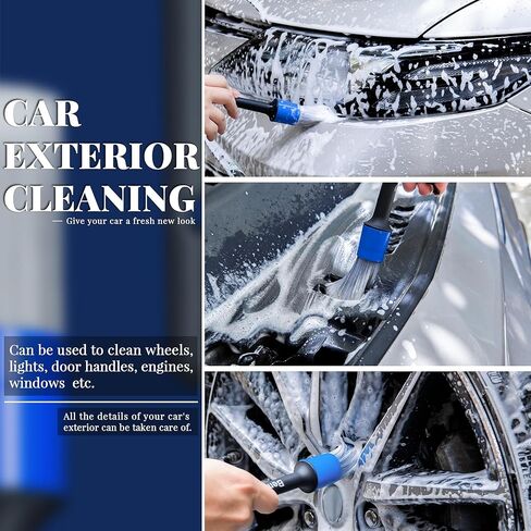 5 قطع من فرش تفصيل السيارة من bemece، 5 قطع من فرش التفاصيل بأحجام مختلفة، فرشاة تنظيف السيارة لتنظيف الجزء الخارجي والداخلي والعجلات والشعارات وخليج المحرك والجلد وفتحات الهواء in Kuwait