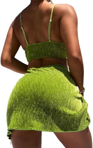 AIBEARTY Women Sexy Off Shoulder Bandeau Two Piece Bikini Set Push Up Metal Ring High Waist Swimwear Bathing Suit in Saudi Arabia