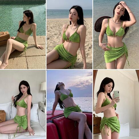 AIBEARTY Women Sexy Off Shoulder Bandeau Two Piece Bikini Set Push Up Metal Ring High Waist Swimwear Bathing Suit in Saudi Arabia