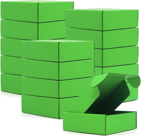 15 قطعة من صناديق الشحن من الورق المقوى، صندوق من الورق المقوى المموج القابل لإعادة التدوير، صناديق هدايا صغيرة لتخزين البريد للشحن، والبريد، وتغليف الهدايا، والأعمال التجارية الصغيرة، 6 × 6 × 2 بوصة (قهوة) in Kuwait